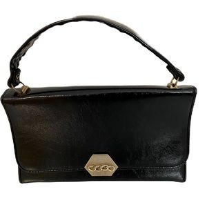 VINTAGE 60s BLACK LEATHER PURSE